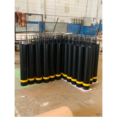 42 in. x 6.5 in. Yellow Steel Pipe Safety Bollard